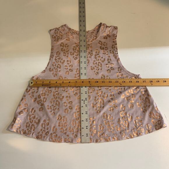 Spiritual Gangster Tank Top Womens Extra Small Sleeveless Crop Metallic Cheetah - Picture 6 of 10